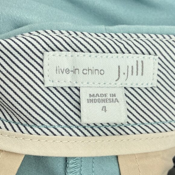 J. Jill 4 Light Blue Live In Chino Slim Straight Cotton Spandex Stretch Pants - Picture 4 of 5